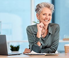 Woman smiling at office