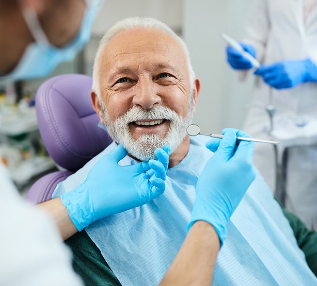 Man smiling after cost of dentures in Mt. Dora