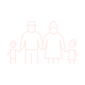 Animated family of four highlighted