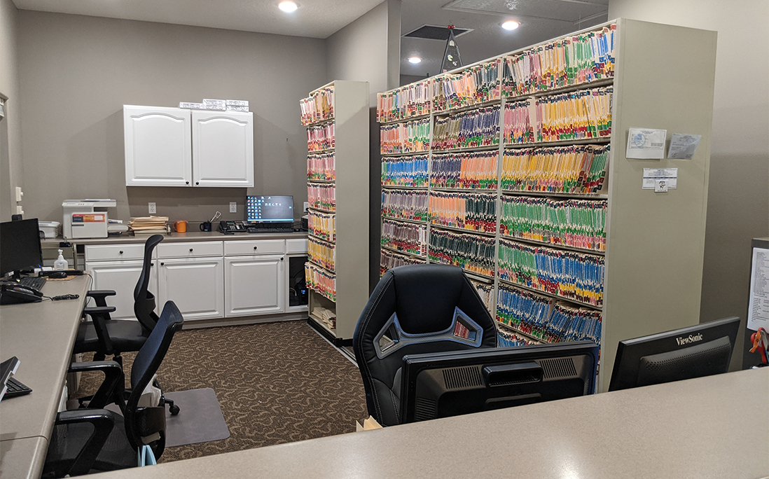 Dental office reception desk